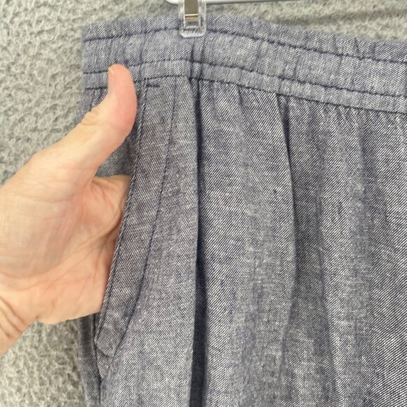 Old Navy Pants Womens Large Navy Linen Blend Pull On Wide Leg Pockets Everyday - Picture 5 of 13